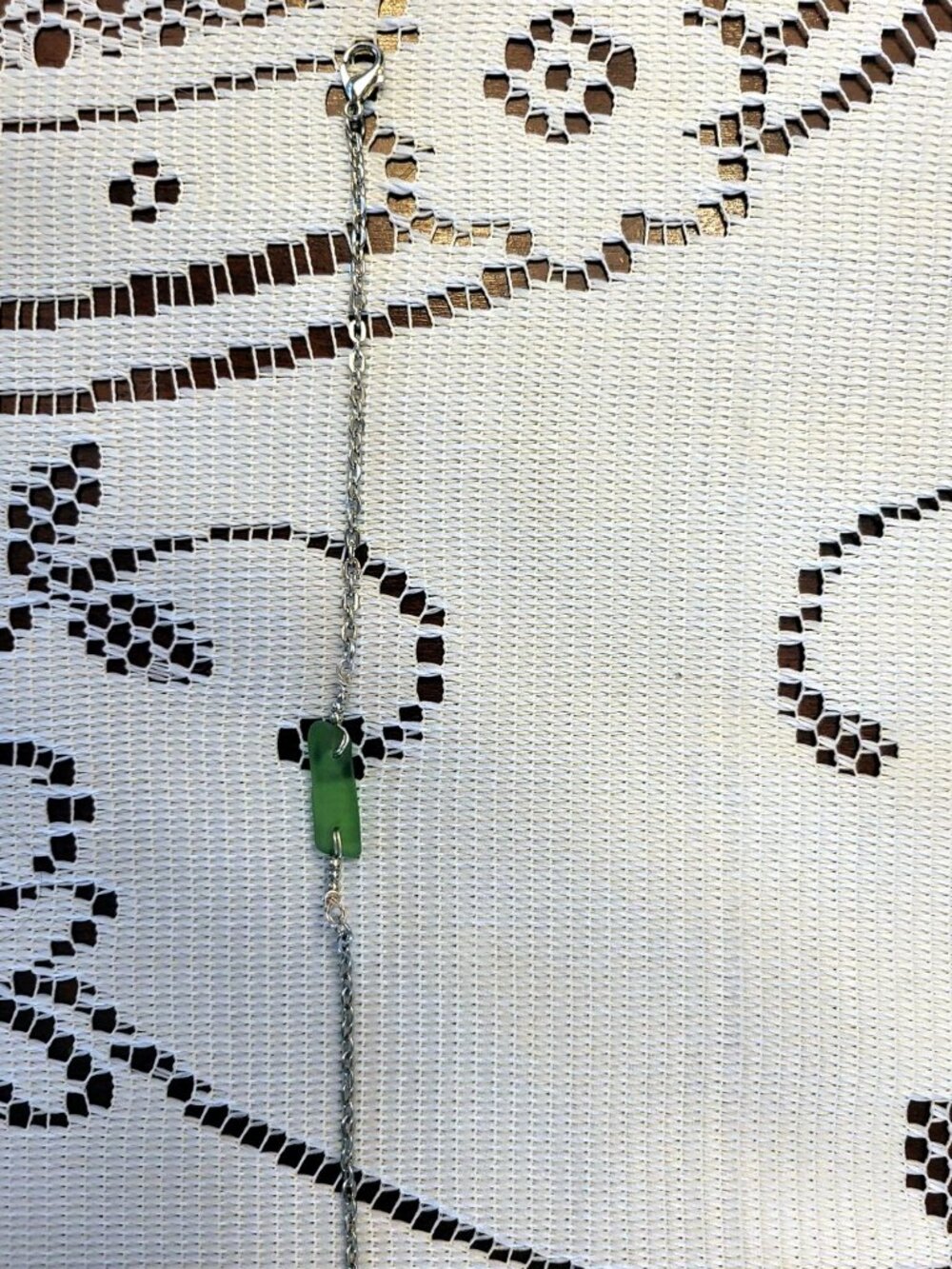 Sea Glass Necklace – Frosted White Pendant, Silver Chain, Handmade Newfoundland